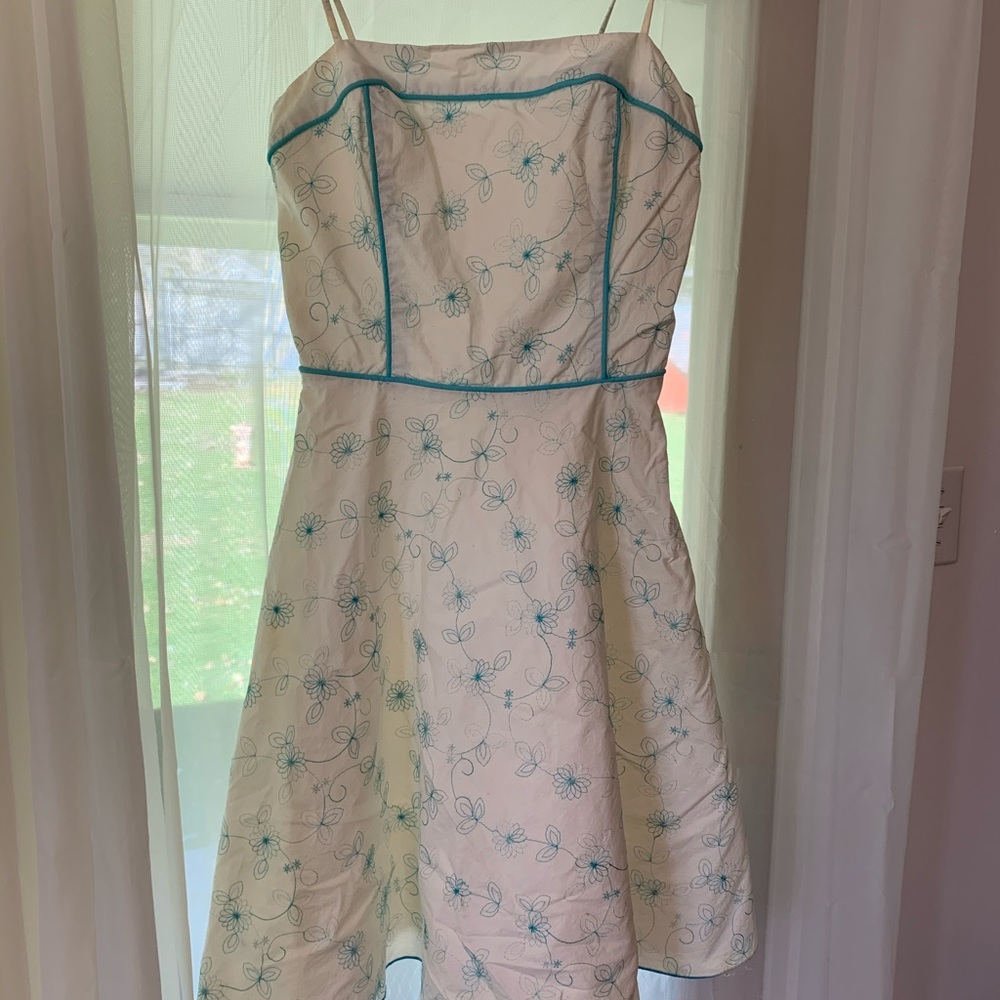 Embroidered spaghetti strap dress